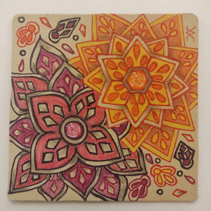 Colour Coordinated Zentangle artwork by Rashim Bhargava CZT