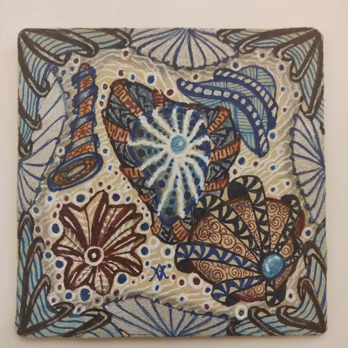 Colour Coordinated Zentangle artwork by Rashim Bhargava CZT