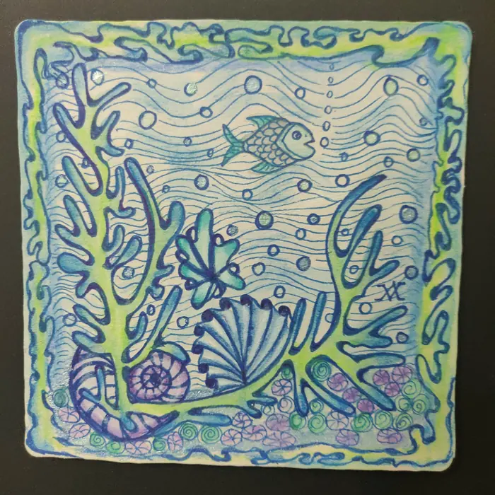 Colour Coordinated Zentangle artwork by Rashim Bhargava CZT